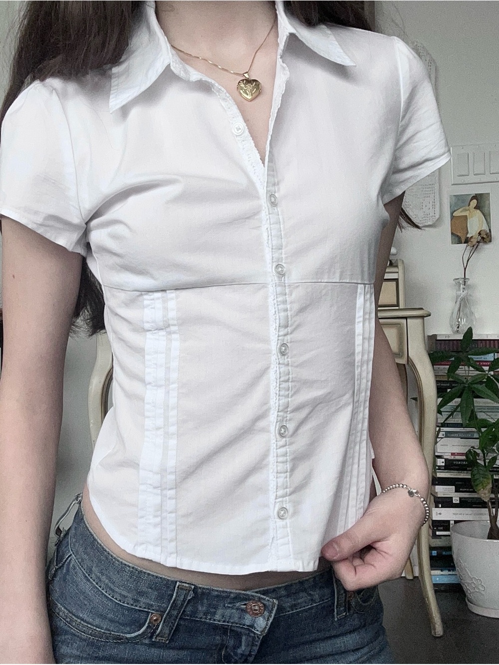 White Hollister Button-Up - Picture 3 of 6